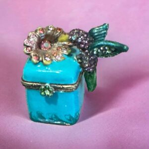 JAY STRONGWATER HUMMINGBIRD PILL BOX