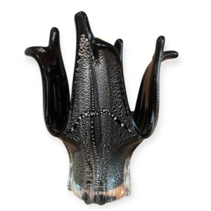 MURANO VASE BLACK SILVER